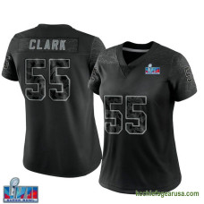 Womens Kansas City Chiefs Frank Clark Black Game Reflective Super Bowl Lvii Patch Kcc216 Jersey C1710